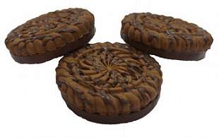 Биосладия 51 печенье сахарное  круглой формы с мармеладом и какао, декорированное кондитерской глазурью